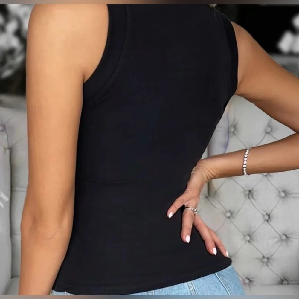 Sequin Leopard Print Racerback Tank Top in Gold and Black Size L - Picture 2 of 8